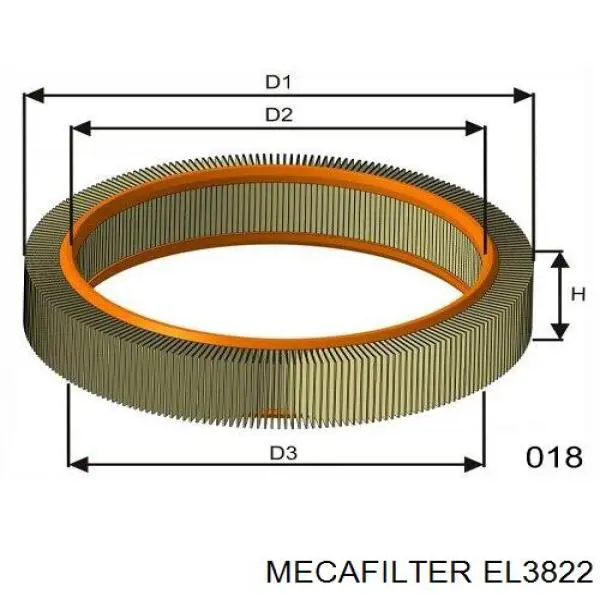 Compre EL3822 Mecafilter Filtro de ar