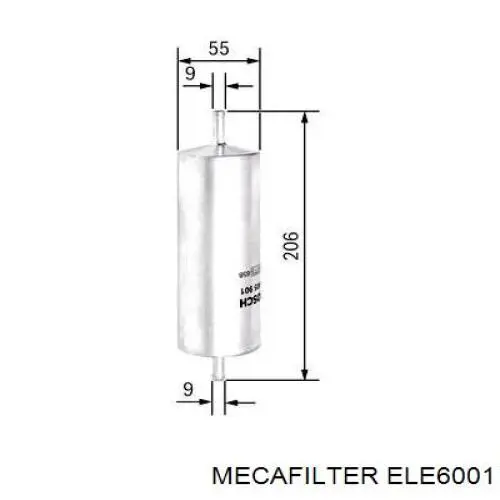 Filtro de combustível ELE6001 Mecafilter
