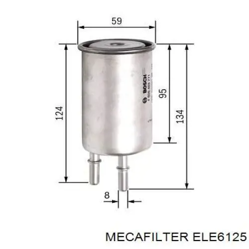 ELE6125 Mecafilter Filtro de combustível