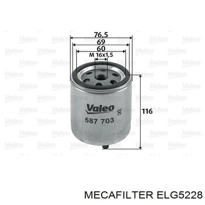 Compre ELG5228 Mecafilter Filtro de combustível