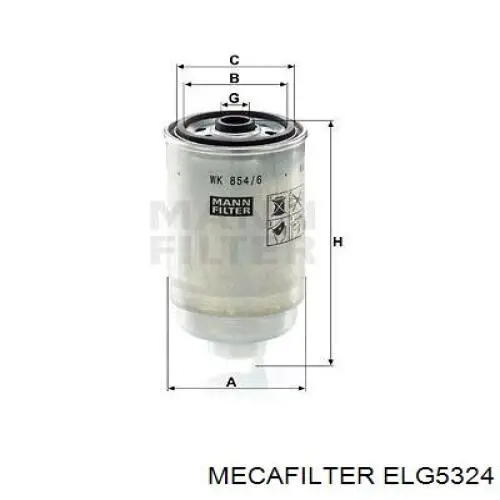 Compre ELG5324 Mecafilter Filtro de combustível