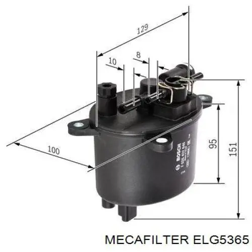 ELG5365 Mecafilter Filtro de combustível