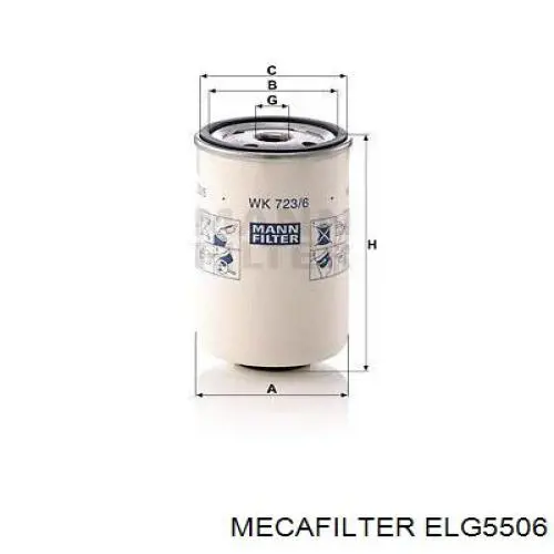 Filtro de combustível Mecafilter ELG5506 preço, a partir de 7,02 USD