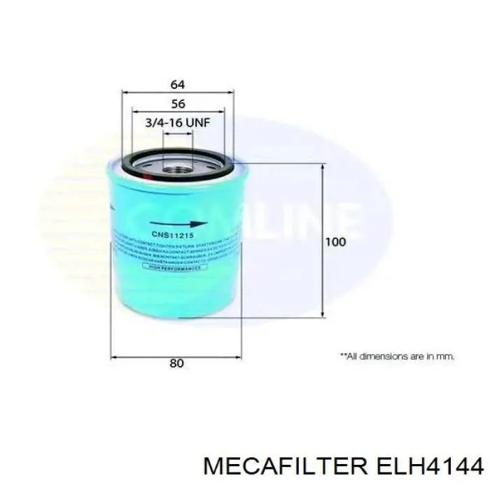 Filtro de óleo Mecafilter ELH4144 preço, a partir de 6,68 USD