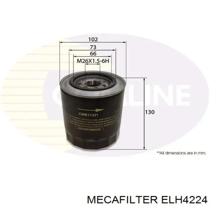 Filtro de óleo Mecafilter ELH4224 preço, a partir de 15,24 USD