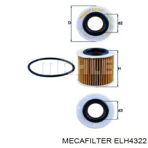 Filtro de óleo ELH4322 Mecafilter