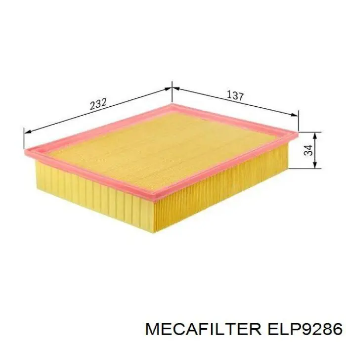 Filtro de ar ELP9286 Mecafilter