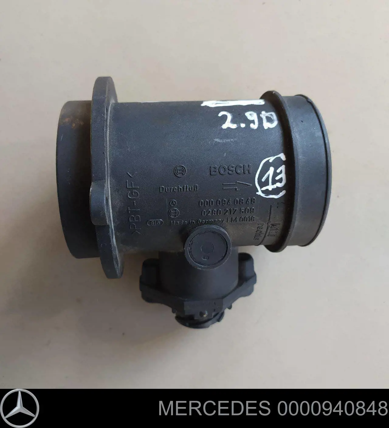 Sensor de fluxo (consumo) de ar, medidor de consumo M.A.F. - (Mass Airflow) Mercedes 0000940848 preço, a partir de 76,75 USD
