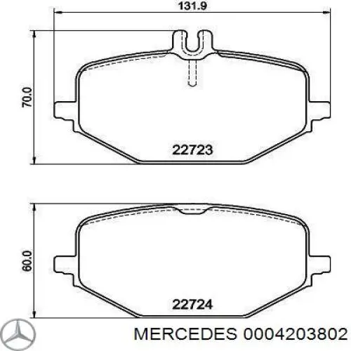 Sapatas do freio dianteiras de disco Mercedes 0004203802 preço, a partir de 48,93 USD