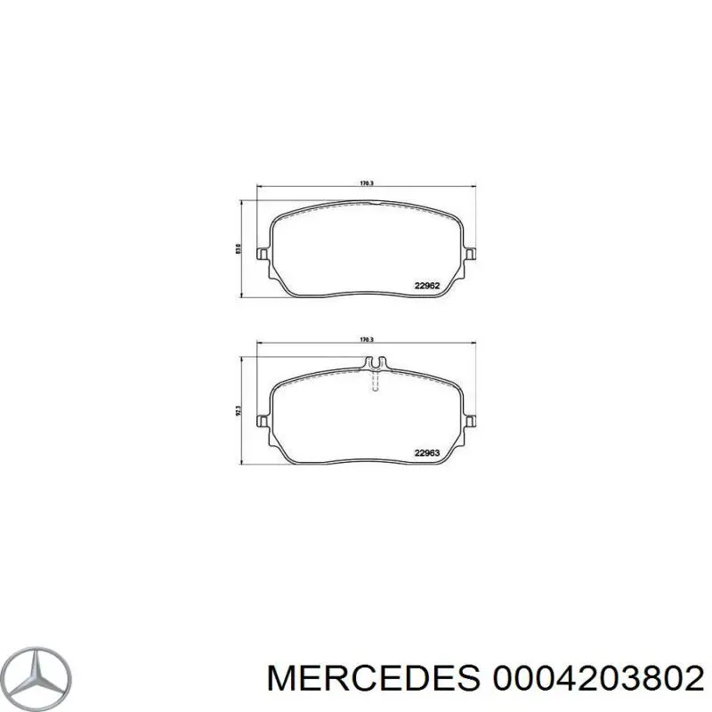 0004203802 Mercedes Sapatas do freio dianteiras de disco