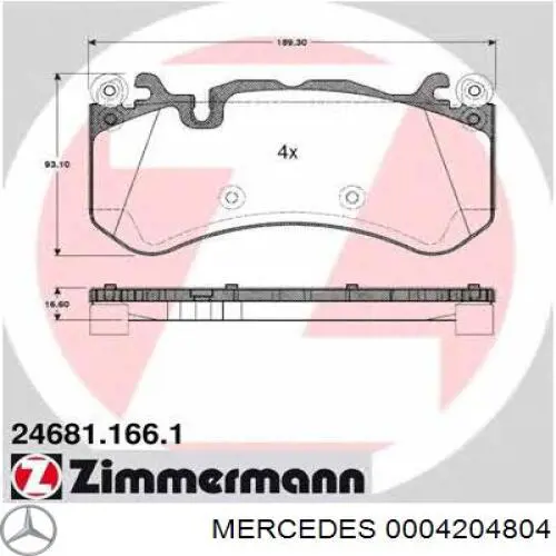 Sapatas do freio dianteiras de disco Mercedes 0004204804 preço, a partir de 87,62 USD