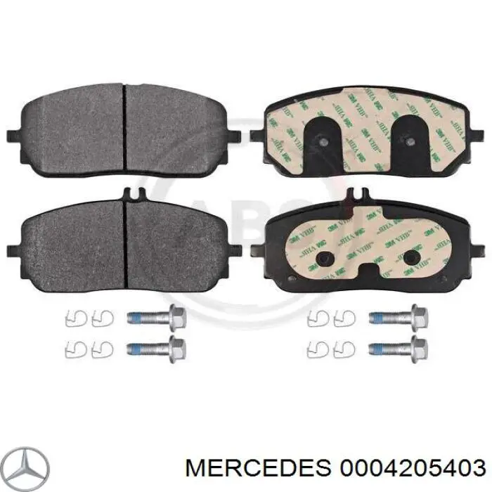 Sapatas do freio dianteiras de disco 0004205403 Mercedes