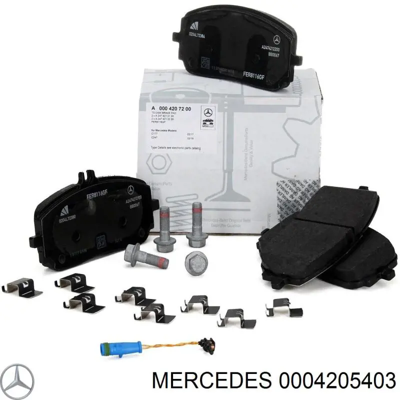 0004205403 Mercedes Sapatas do freio dianteiras de disco