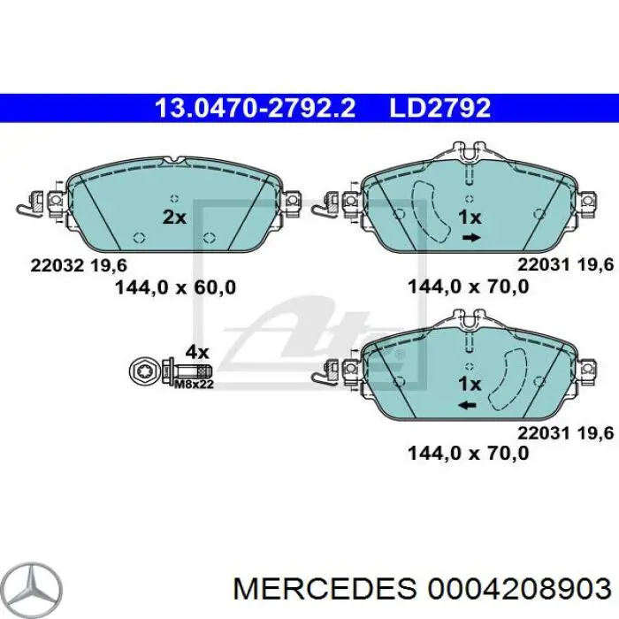 Sapatas do freio dianteiras de disco Mercedes 0004208903 preço, a partir de 41,61 USD