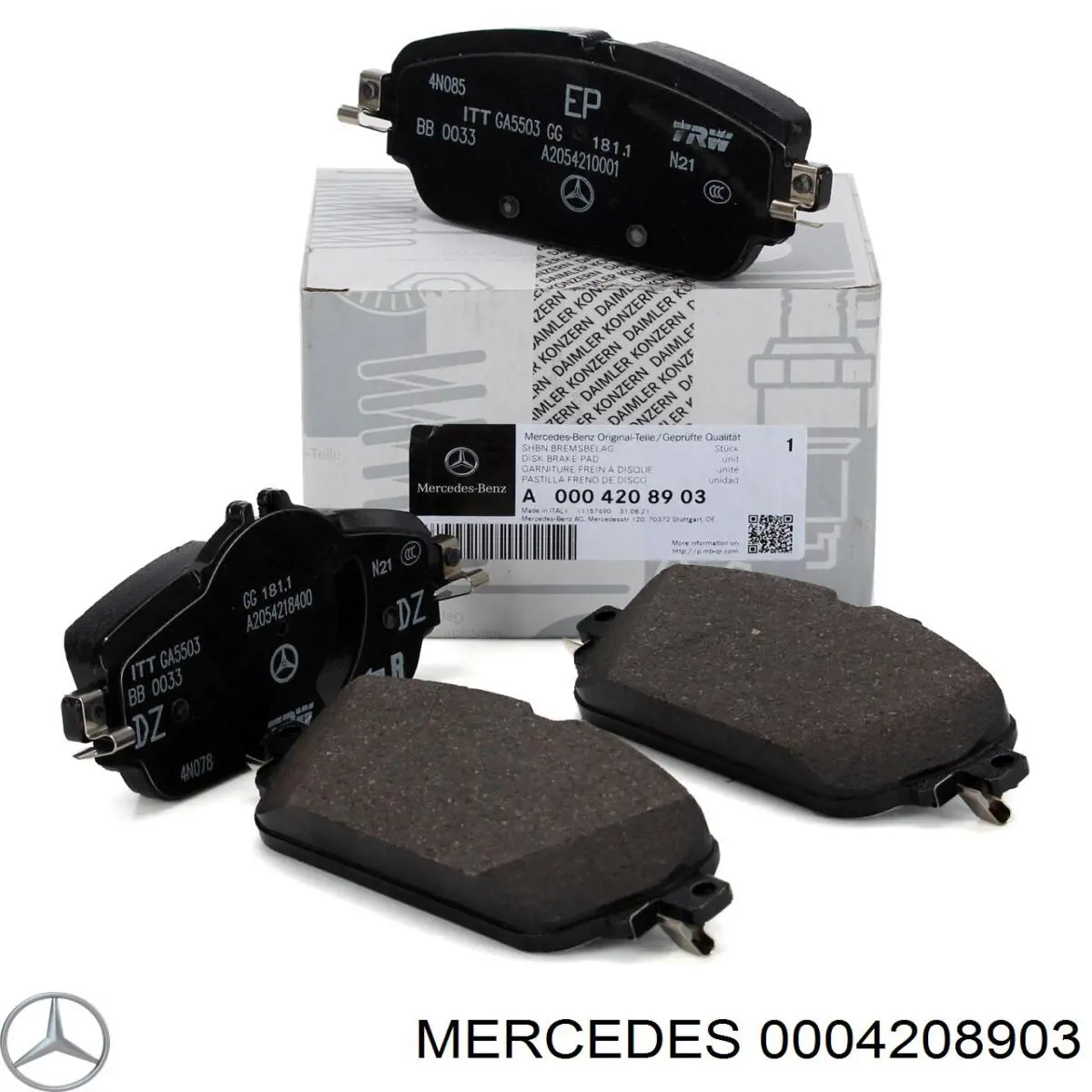 0004208903 Mercedes Sapatas do freio dianteiras de disco