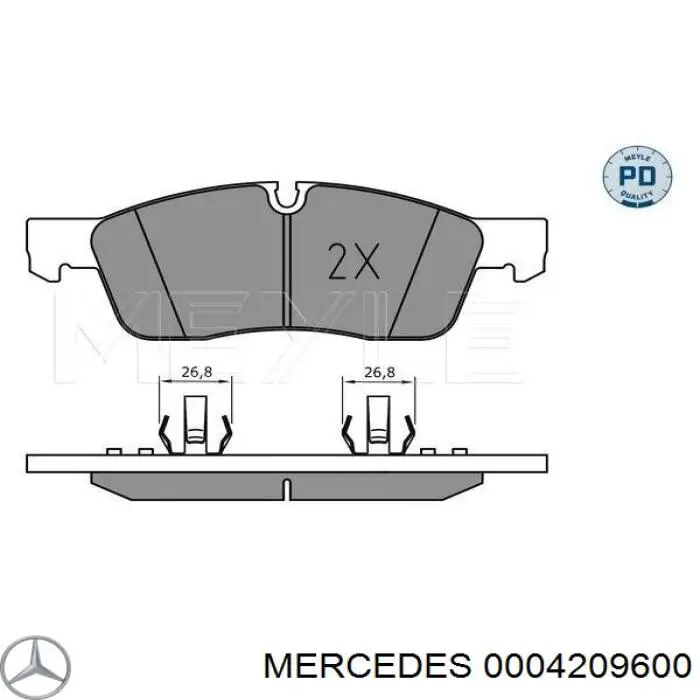 Sapatas do freio dianteiras de disco Mercedes 0004209600 preço, a partir de 46,79 USD