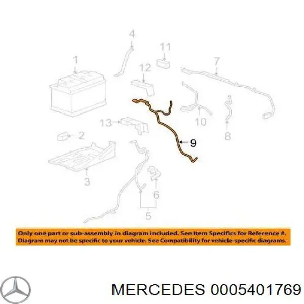 0005401769 Mercedes Caixa de junção do cabo positivo