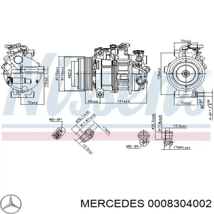 Compressor de aparelho de ar condicionado PXC141785 Sanden
