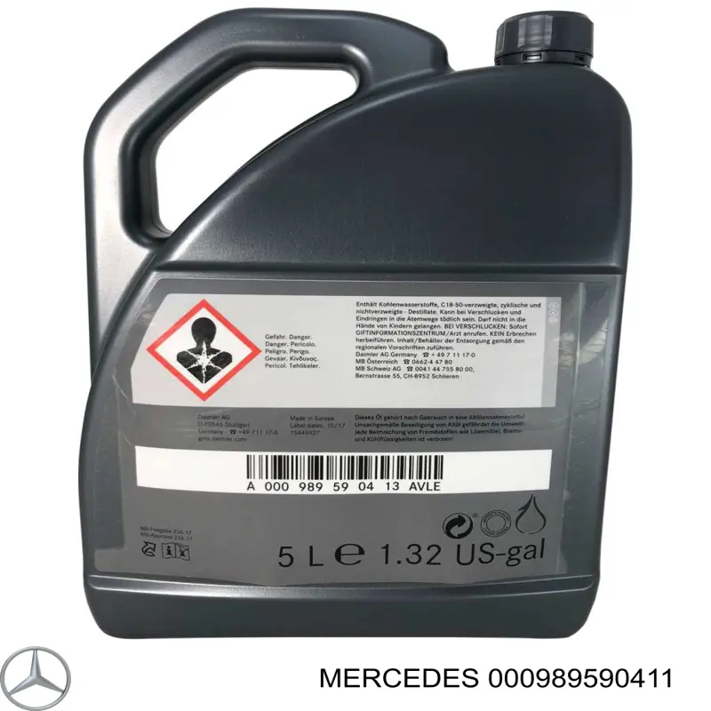Óleo de transmissão Mercedes 000989590411