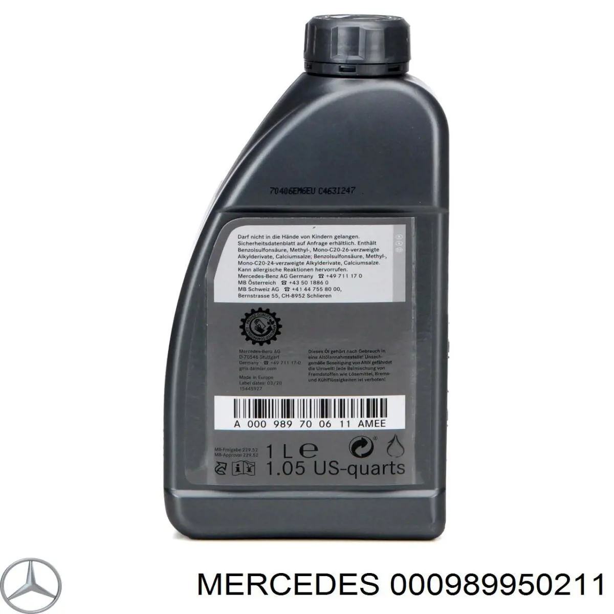 Compre 000989950211 Mercedes Óleo para motor