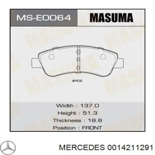 Compre 0014211291 Mercedes Kit de molas de fixação de sapatas de disco traseiras