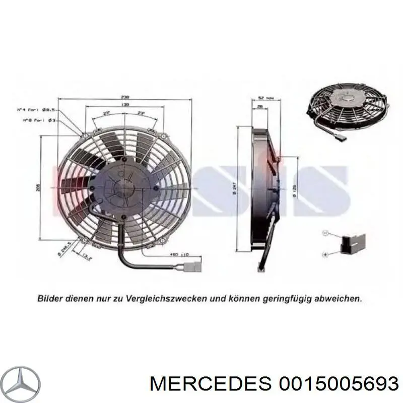 Ventilador elétrico de esfriamento montado (motor + roda de aletas) Mercedes A0015005693 preço, a partir de 553,75 USD