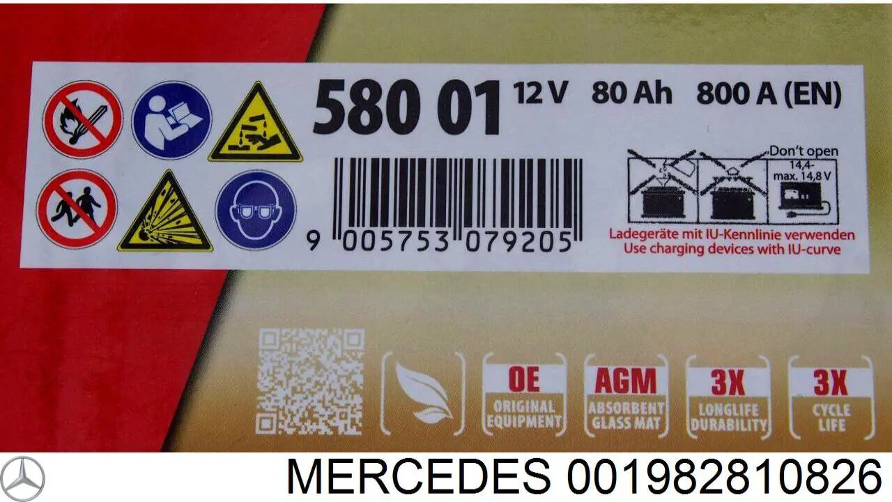 Compre 001982810826 Mercedes Bateria recarregável (PILHA)