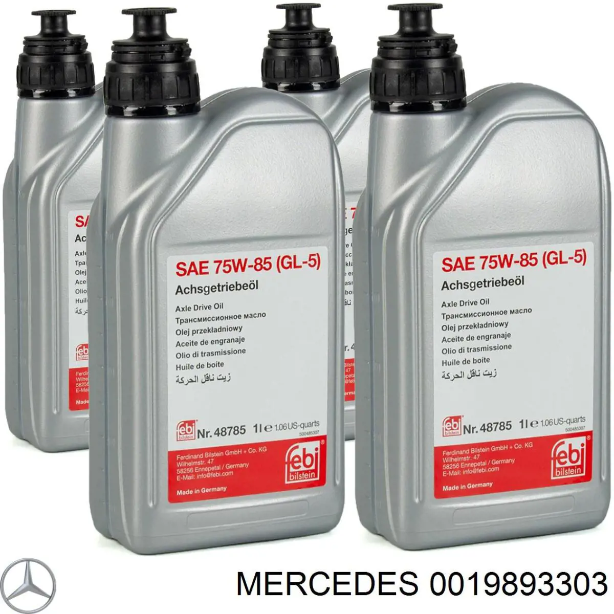 Óleo de transmissão 0019893303 Mercedes
