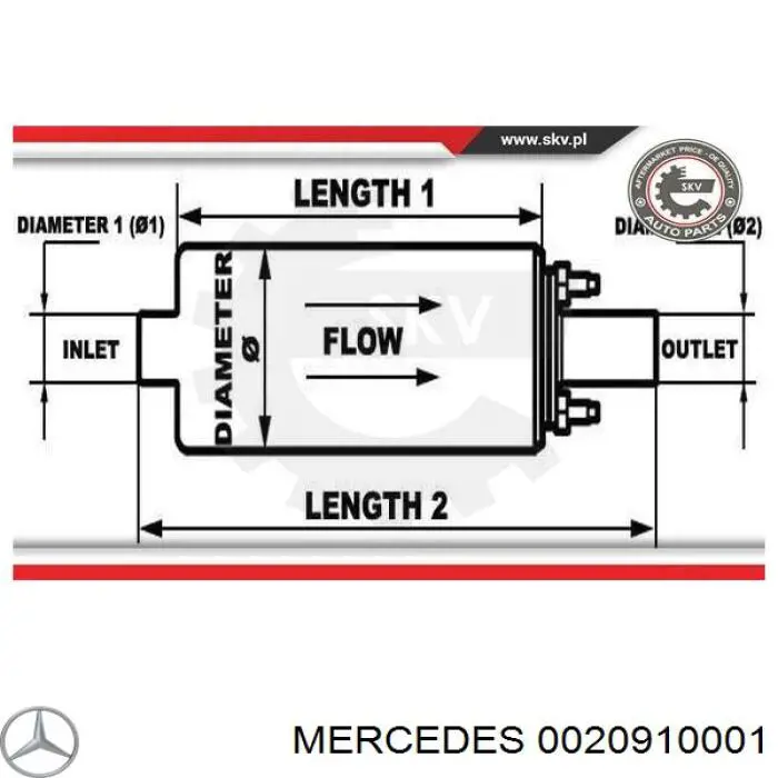Bomba de combustível elétrica submersível Mercedes 0020910001 preço, a partir de 68,35 USD