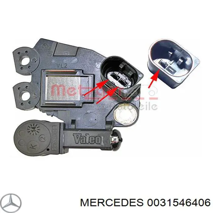0031546406 Mercedes Relê-regulador do gerador (relê de carregamento)