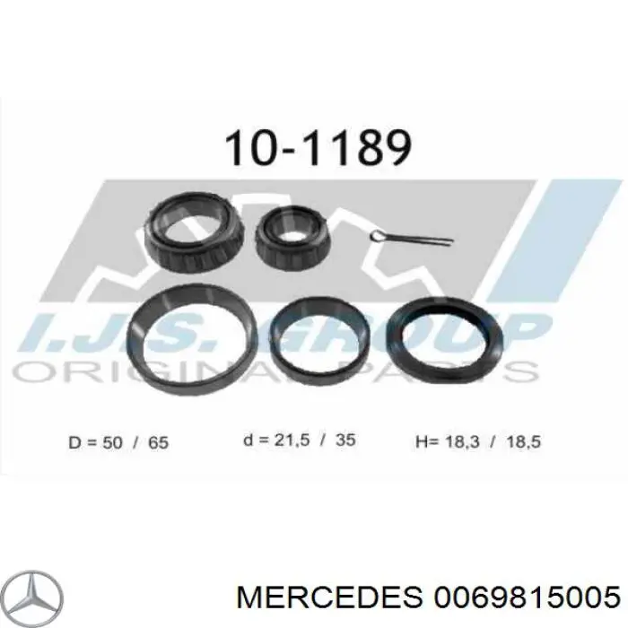 Compre 0069815005 Mercedes Rolamento externo de cubo dianteiro