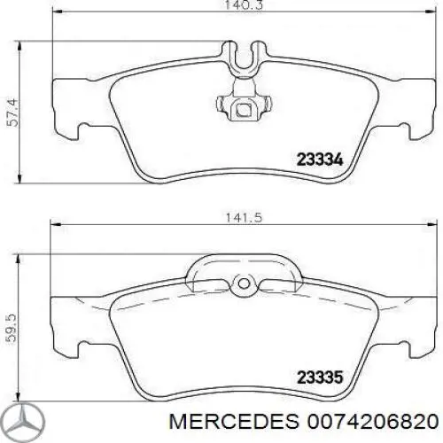 Sapatas do freio traseiras de disco Mercedes 0074206820 preço, a partir de 28,34 USD