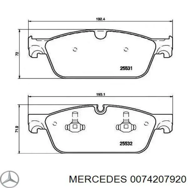 Sapatas do freio dianteiras de disco Mercedes 0074207920 preço, a partir de 50,24 USD