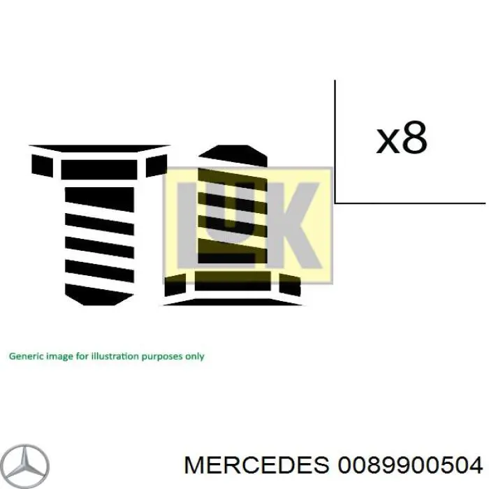 0089900504 Mercedes Parafuso de fixação de volante