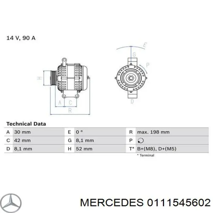 0111545602 Mercedes Gerador