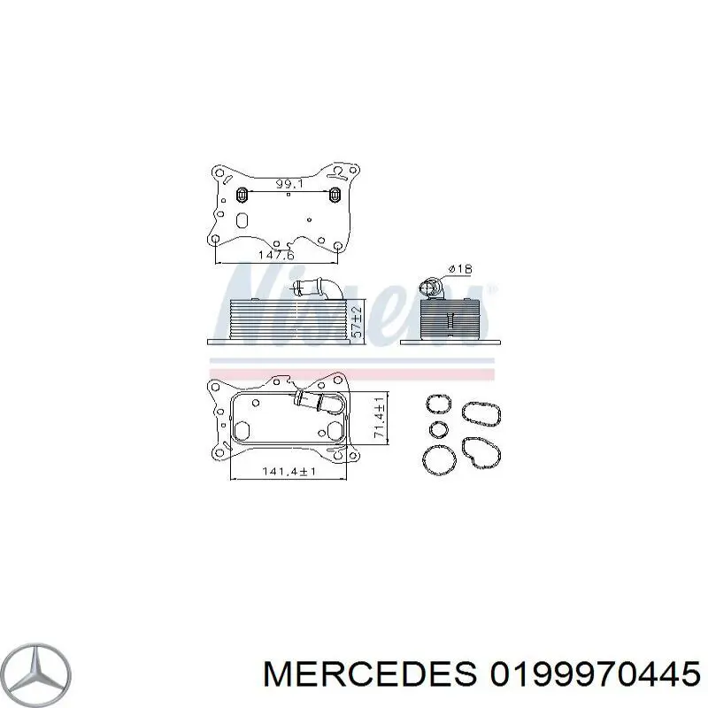 0199970445 Mercedes Vedante do radiador de óleo