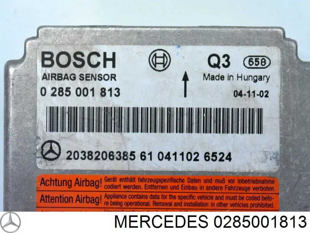 Módulo processador de controlo da bolsa de ar (Centralina eletrônica AIRBAG) Mercedes 0285001813