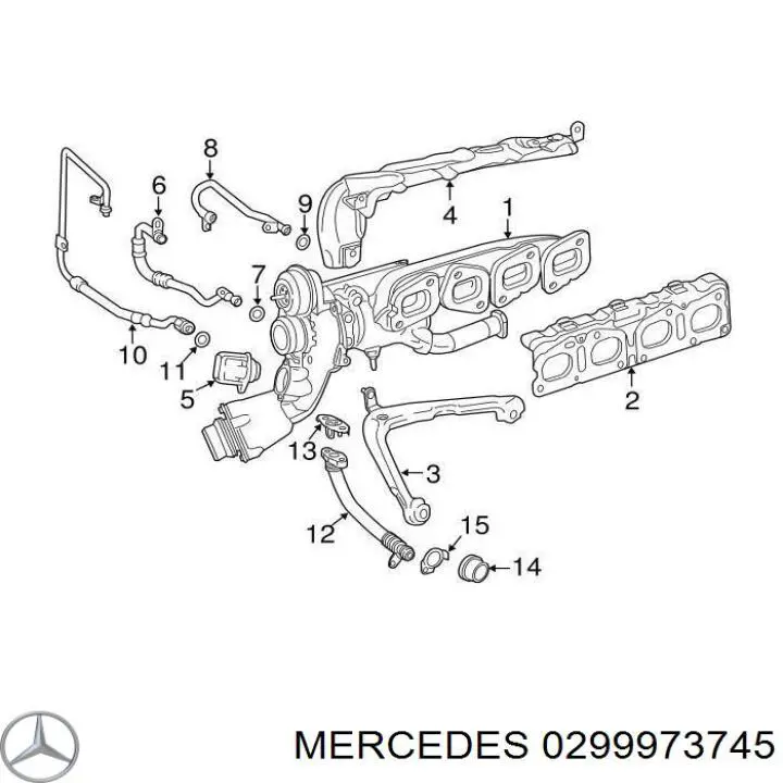 A000997380764 Mercedes Vedante (anel) de mangueira de esfriamento de turbina, de fornecimento