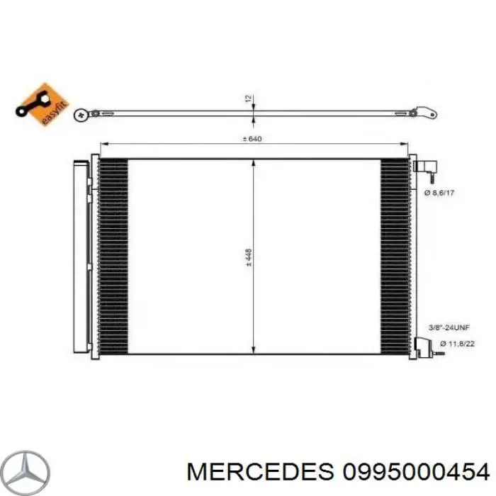 Radiador de aparelho de ar condicionado Mercedes 0995000454 preço, a partir de 143,77 USD