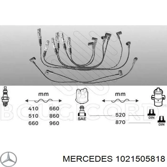 Fios de alta voltagem, kit Mercedes 1021505818 preço, a partir de 77,04 USD