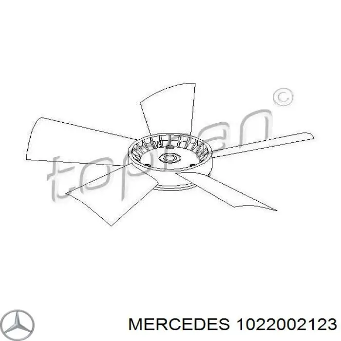 Compre 1022002123 Mercedes Ventilador (roda de aletas) do radiador de esfriamento