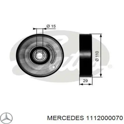Rolo de reguladora de tensão da correia de transmissão Mercedes 1112000070 preço, a partir de 30,31 USD
