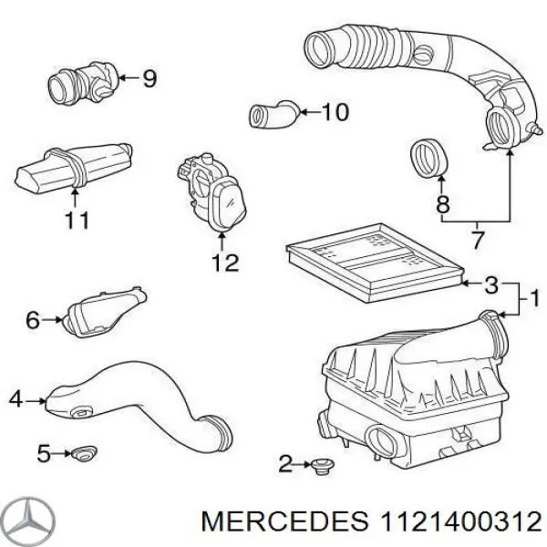 Cano derivado de ar do medidor de consumo do ar Mercedes 1121400312 preço, a partir de 54,51 USD