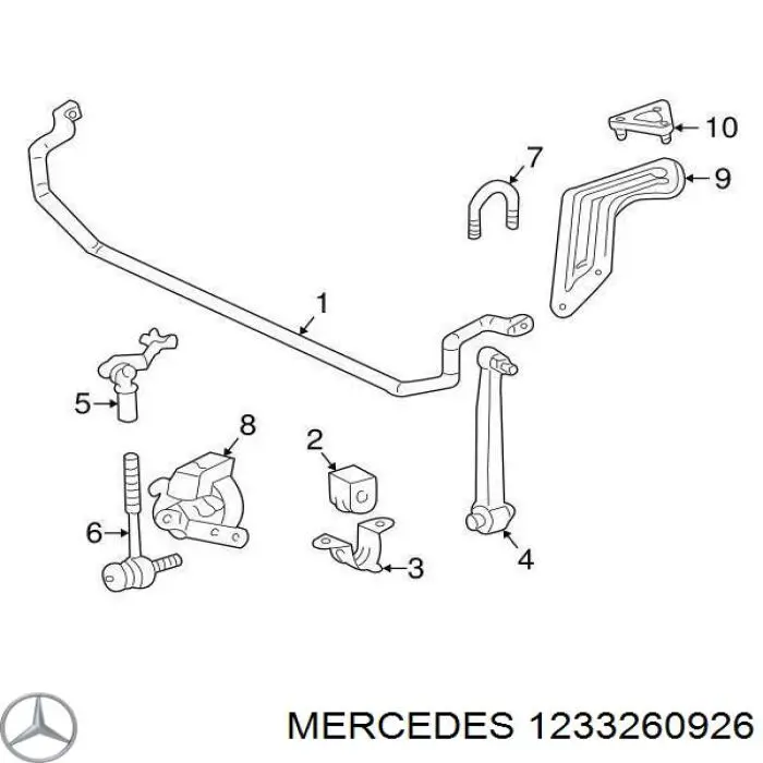 Braçadeira de fixação da bucha de estabilizador traseiro Mercedes 1233260926 preço, a partir de 39,79 USD