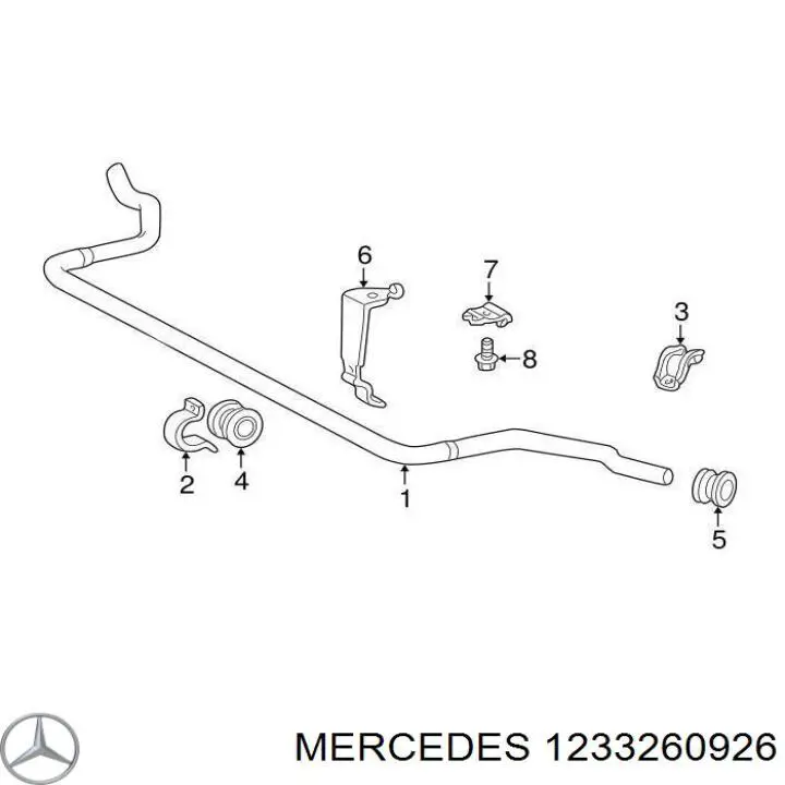 Compre 1233260926 Mercedes Braçadeira de fixação da bucha de estabilizador traseiro