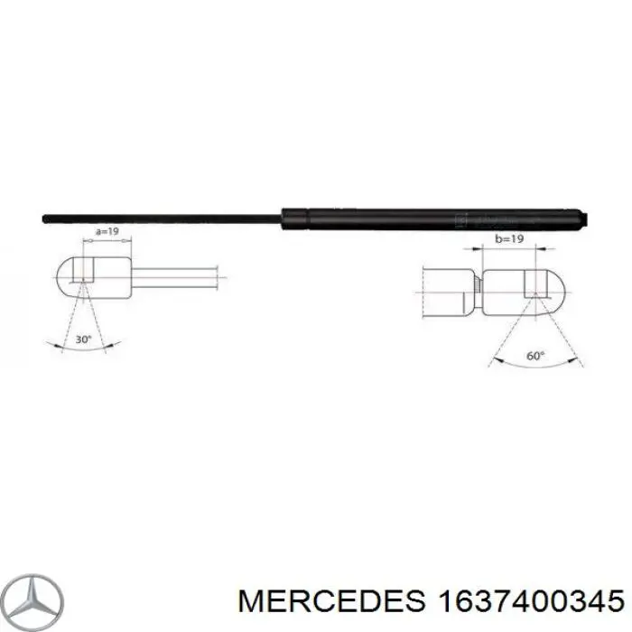 Amortecedor de tampa de porta-malas (de 3ª/5ª porta traseira) Mercedes 1637400345 preço, a partir de 20,05 USD