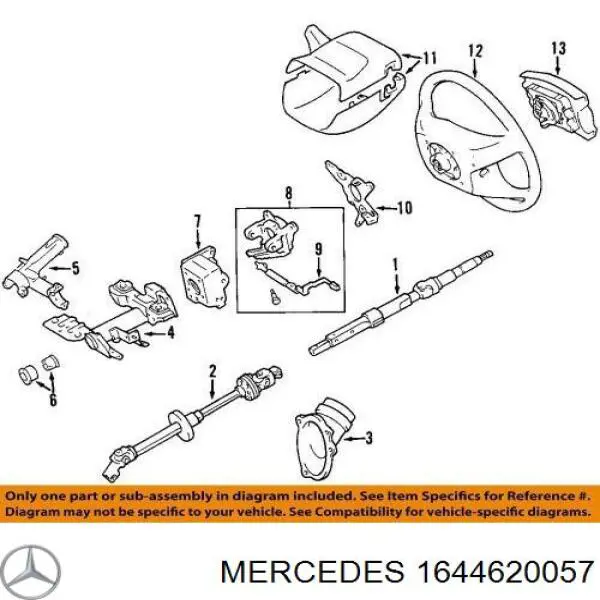 A1644620057 Mercedes Kit de reparação da cremalheira da direção (do mecanismo), (kit de vedantes)