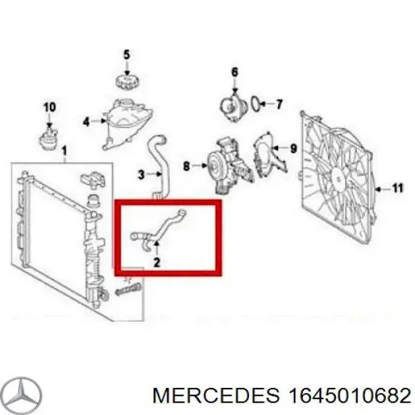 Mangueira (cano derivado) do radiador de esfriamento superior Mercedes 1645010682 preço, a partir de 19,01 USD
