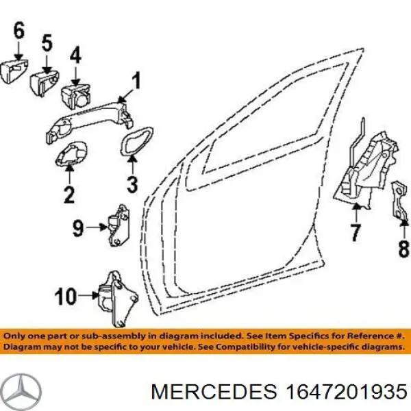 Fecho da porta dianteira esquerda Mercedes 1647201935 preço, a partir de 708,03 USD