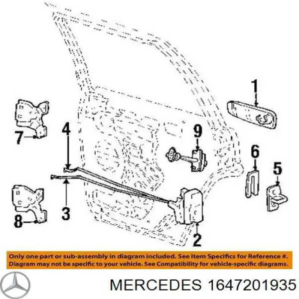 Fecho da porta dianteira esquerda Mercedes A164720193528 preço, a partir de 708,03 USD